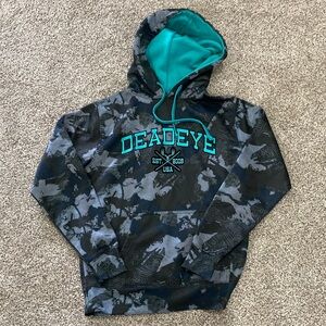 Women's Camouflage Hoodie - Teal and Black